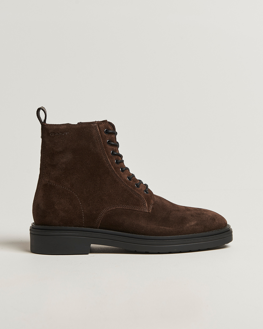 Heren | Laarzen | GANT | Boggar Suede Boot Espresso Brown