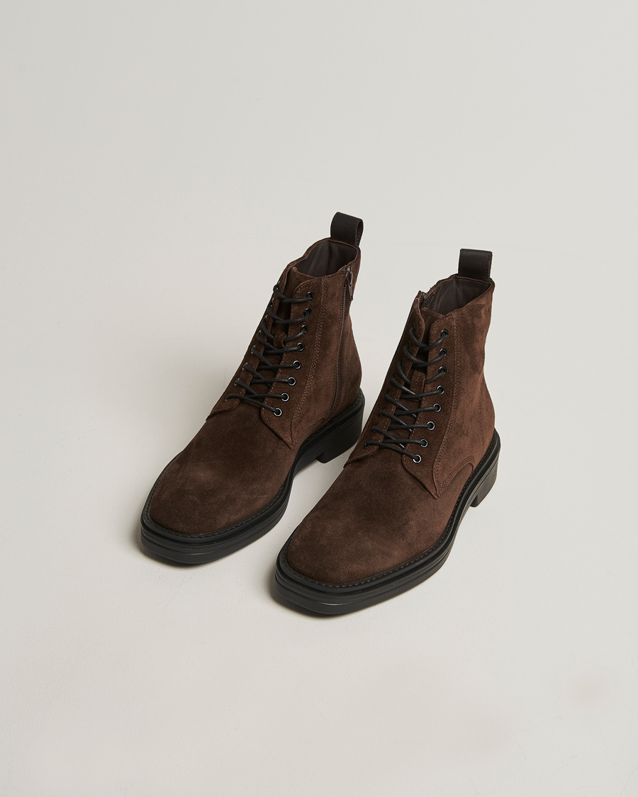 Heren | Laarzen | GANT | Boggar Suede Boot Espresso Brown