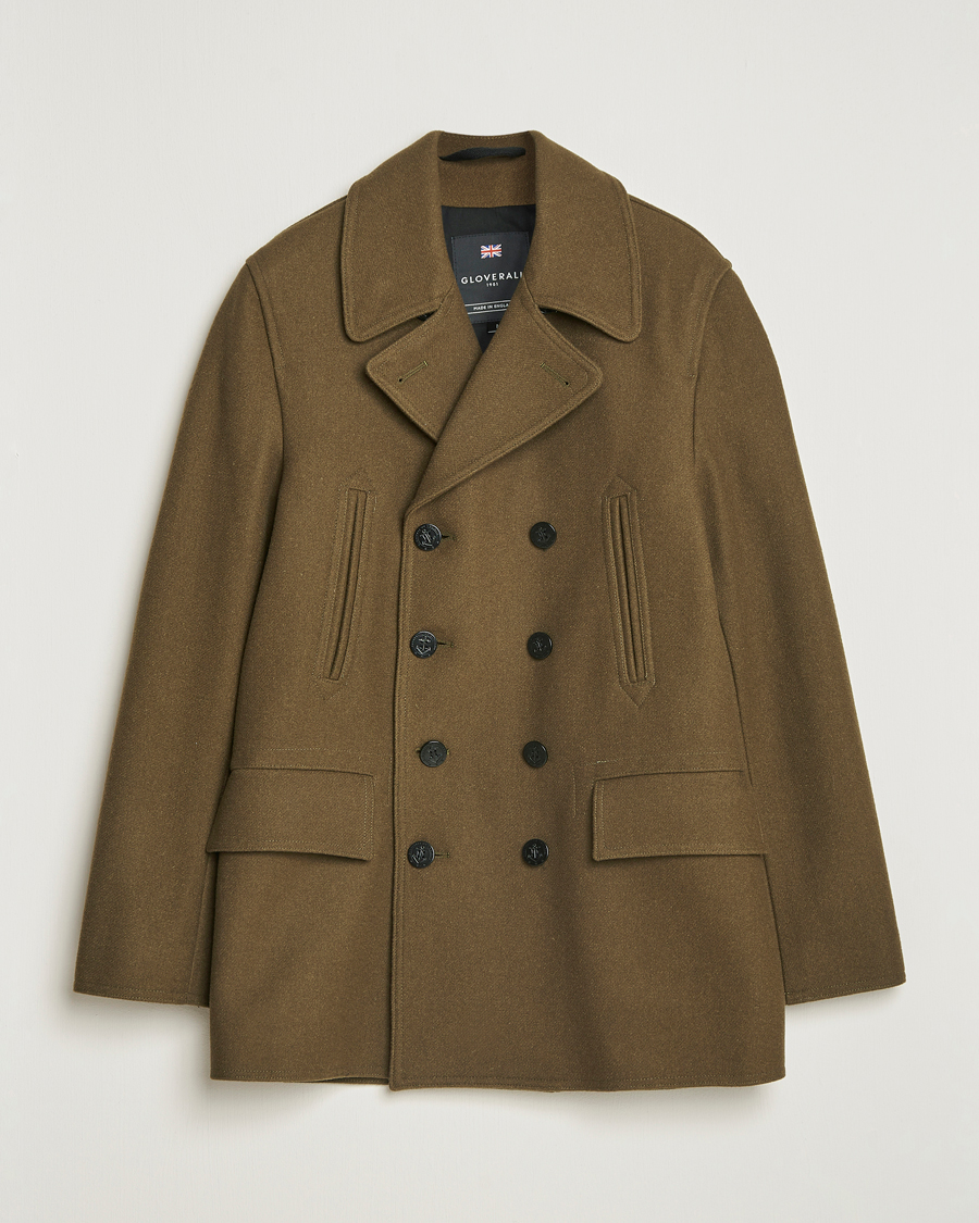 Heren | Jassen | Gloverall | Churchill Reefer Peacoat Loden Green
