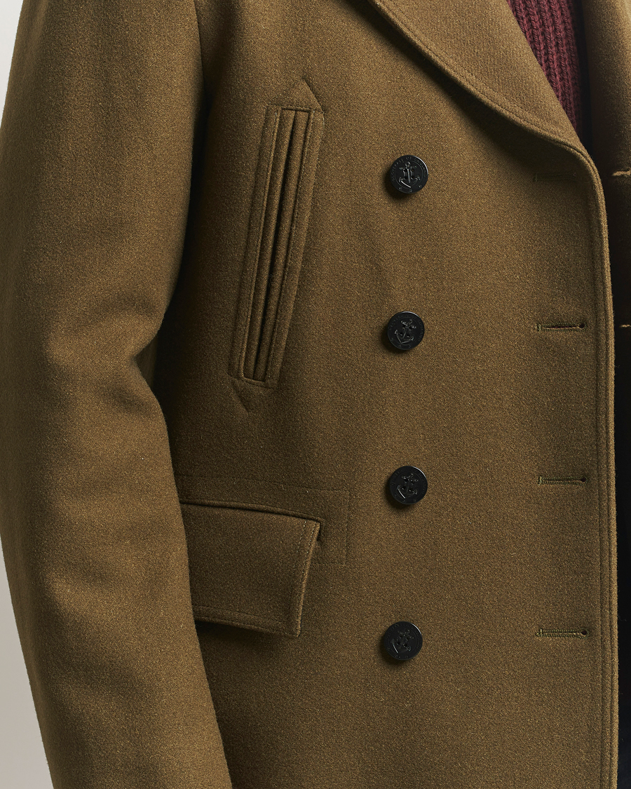 Heren | Jassen | Gloverall | Churchill Reefer Peacoat Loden Green