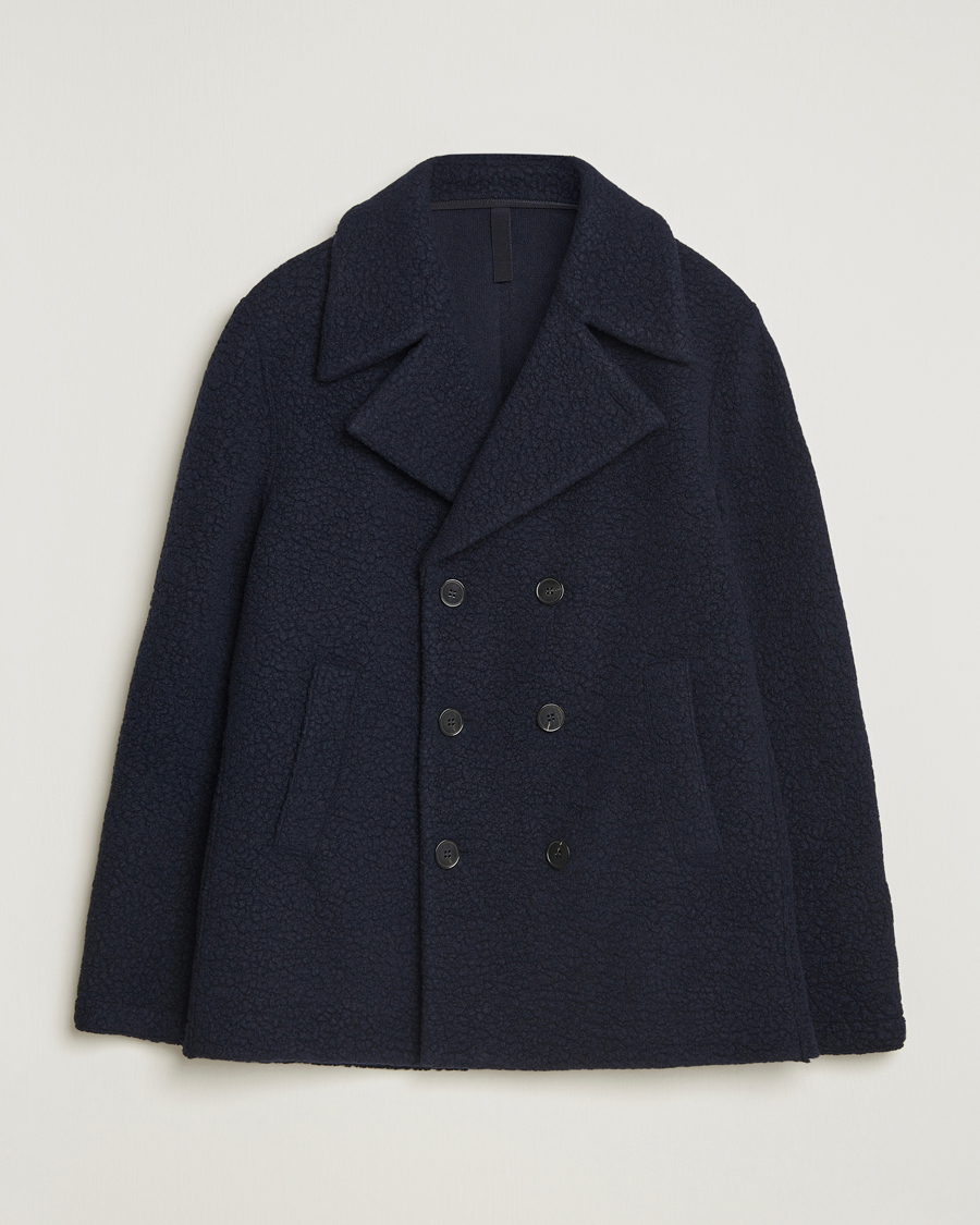Heren | Jassen | Harris Wharf London | Boucle Peacoat Navy