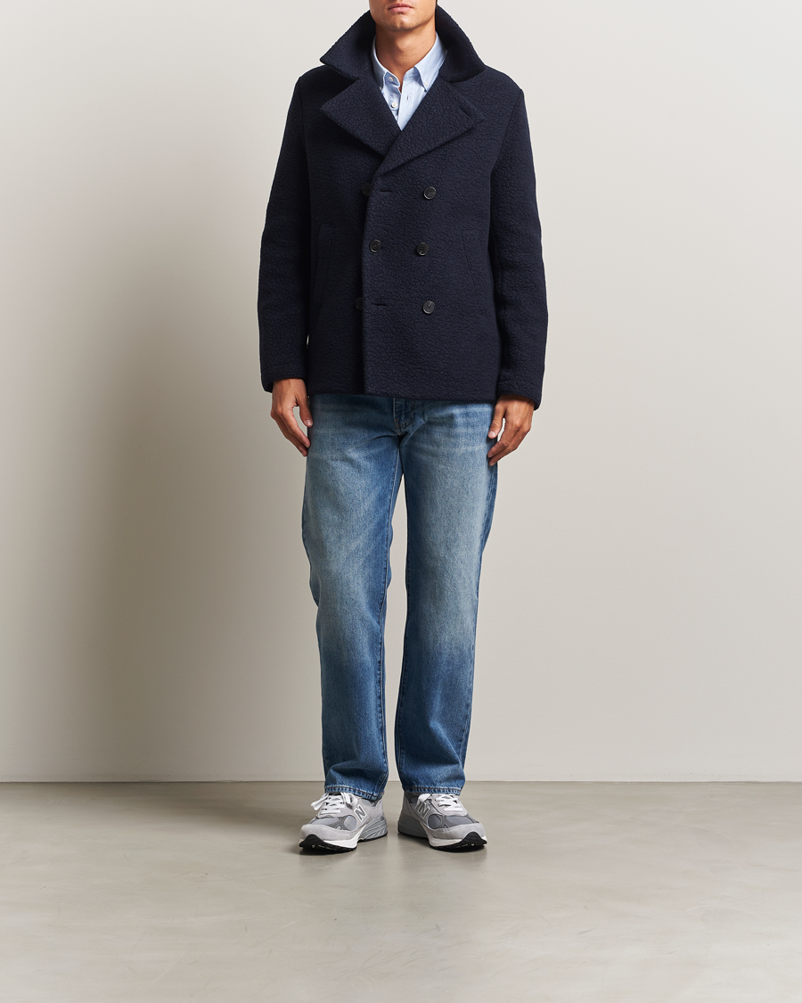 Heren | Jassen | Harris Wharf London | Boucle Peacoat Navy