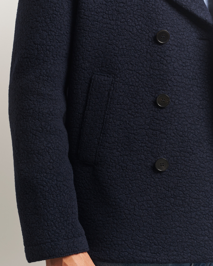 Heren | Jassen | Harris Wharf London | Boucle Peacoat Navy