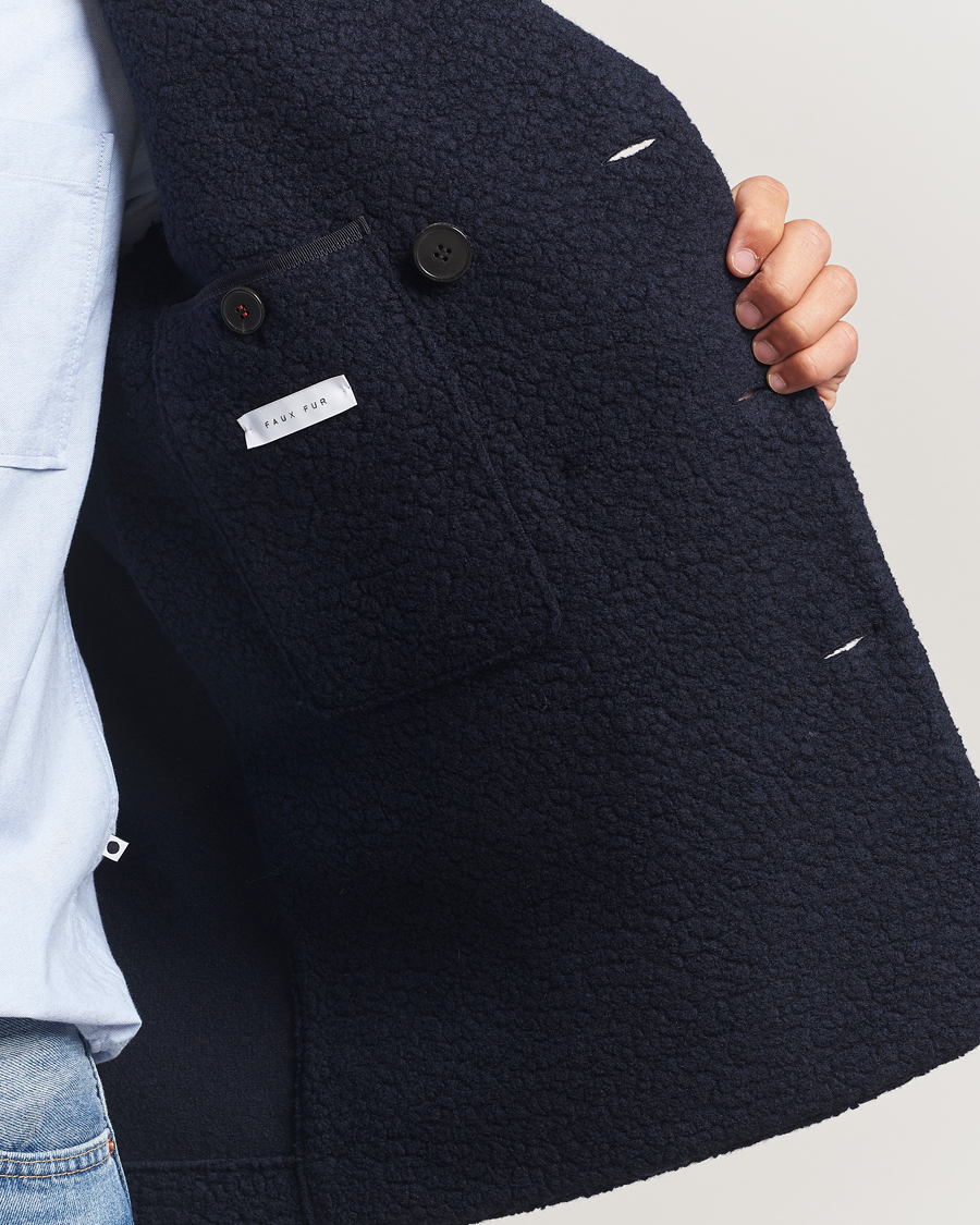 Heren | Jassen | Harris Wharf London | Boucle Peacoat Navy