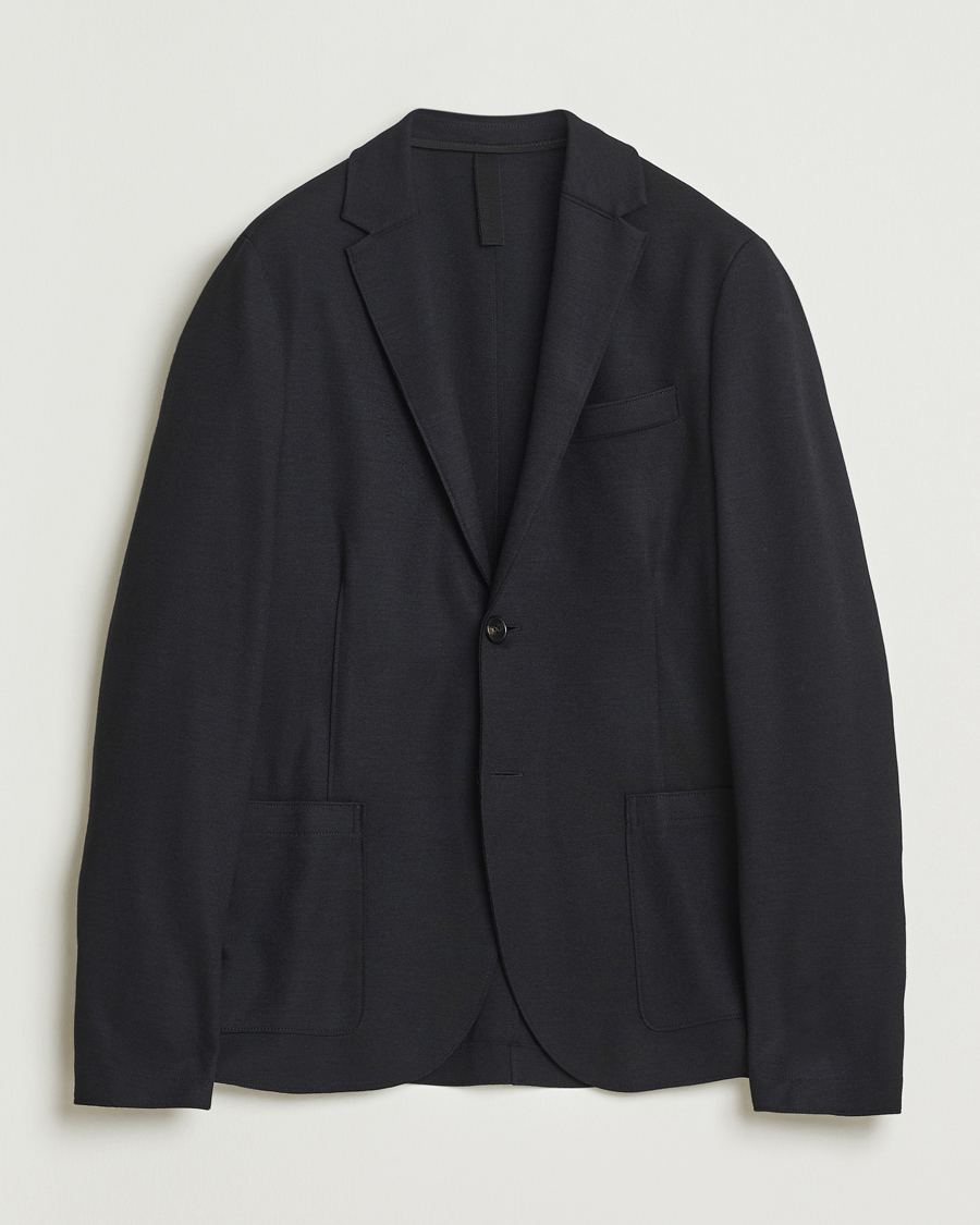 Heren | Blazers | Harris Wharf London | Two Button Superfine Merino Blazer Black