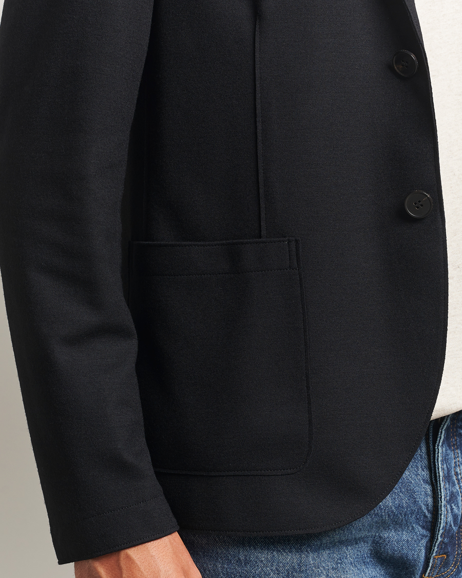 Heren | Blazers | Harris Wharf London | Two Button Superfine Merino Blazer Black