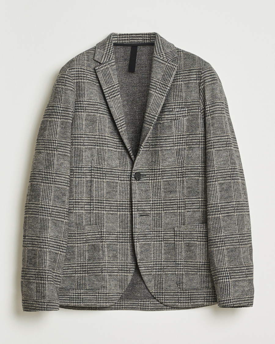 Heren | Blazers | Harris Wharf London | Two Button Loro Piana Checked Wool Blazer Black/White