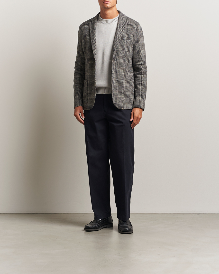 Heren | Blazers | Harris Wharf London | Two Button Loro Piana Checked Wool Blazer Black/White