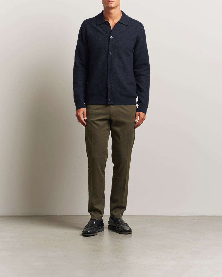 Heren | Broeken | BOSS BLACK | Kane Brushed Cotton Pleated Trousers Open Green