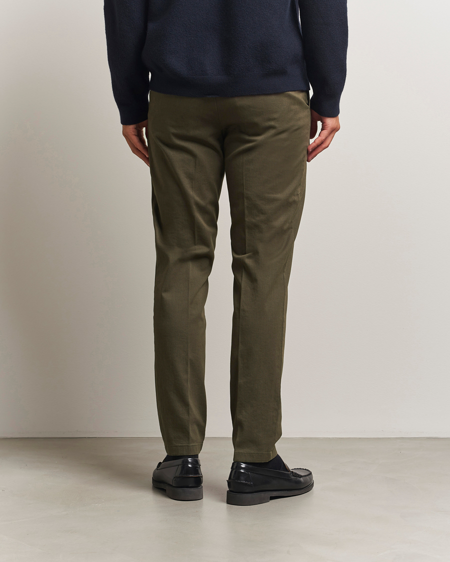 Heren | Broeken | BOSS BLACK | Kane Brushed Cotton Pleated Trousers Open Green