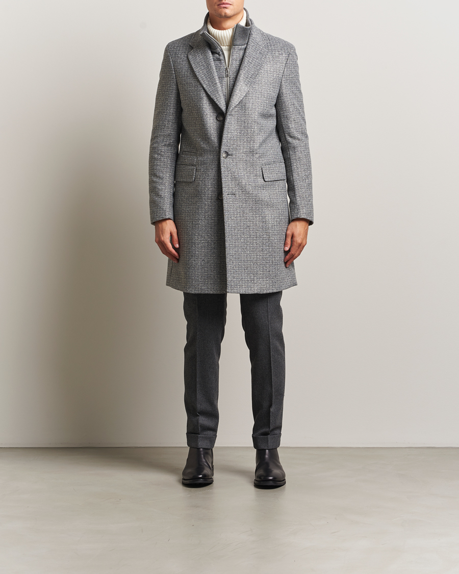 Heren | Jassen | BOSS BLACK | Hyde Wool Bib Coat Silver