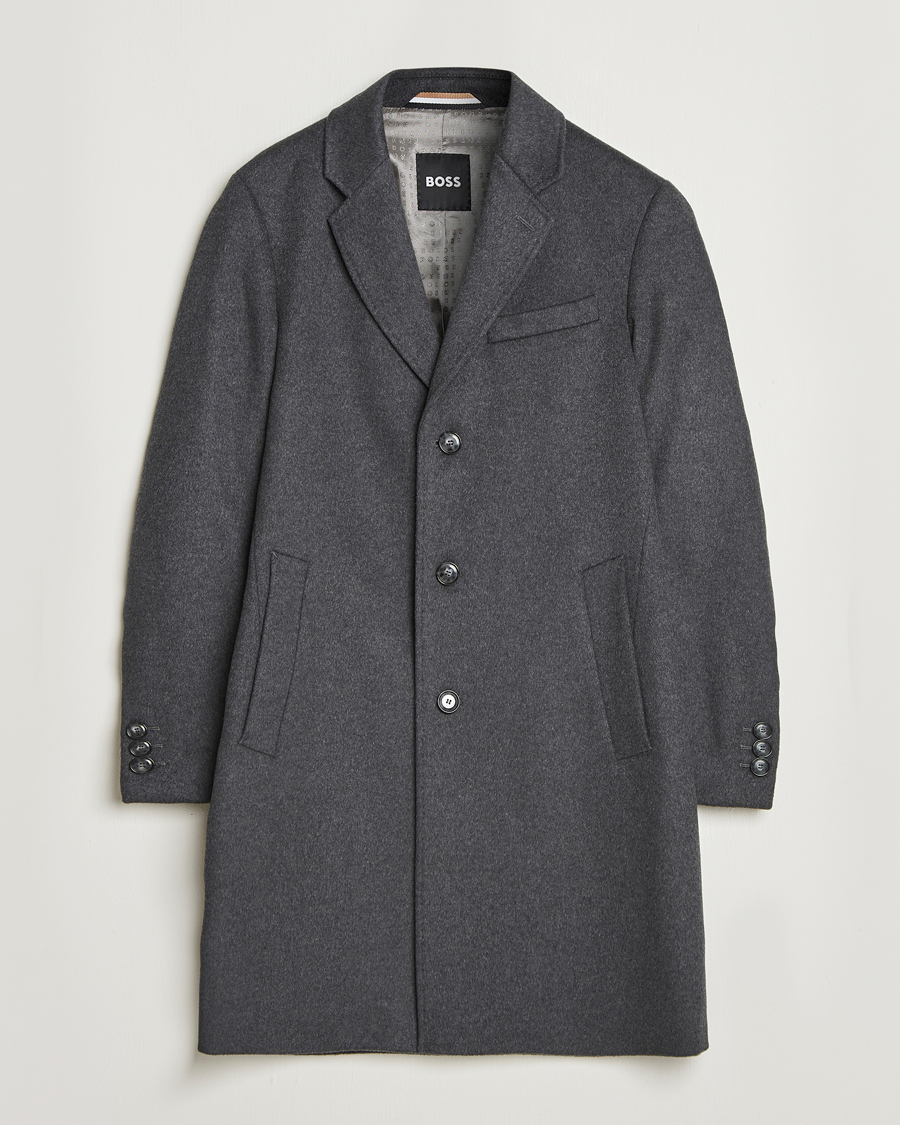Heren | Jassen | BOSS BLACK | Hyde Wool Coat Medium Grey