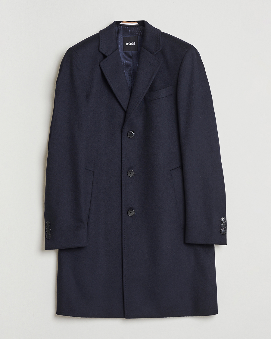 Heren | Jassen | BOSS BLACK | Hyde Wool Coat Dark Blue