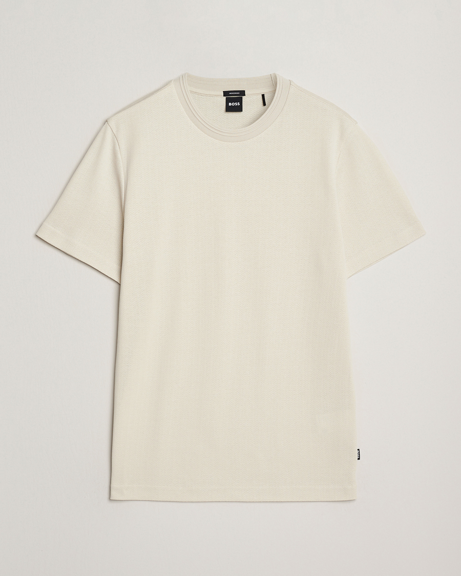 Heren | T-shirts | BOSS BLACK | Thompson Structured Crew Neck T-Shirt Open White
