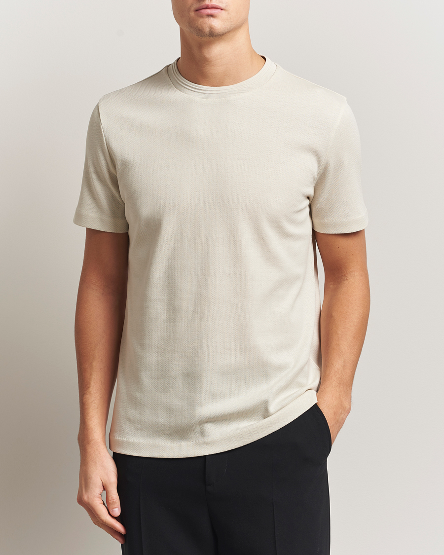 Heren | T-shirts | BOSS BLACK | Thompson Structured Crew Neck T-Shirt Open White