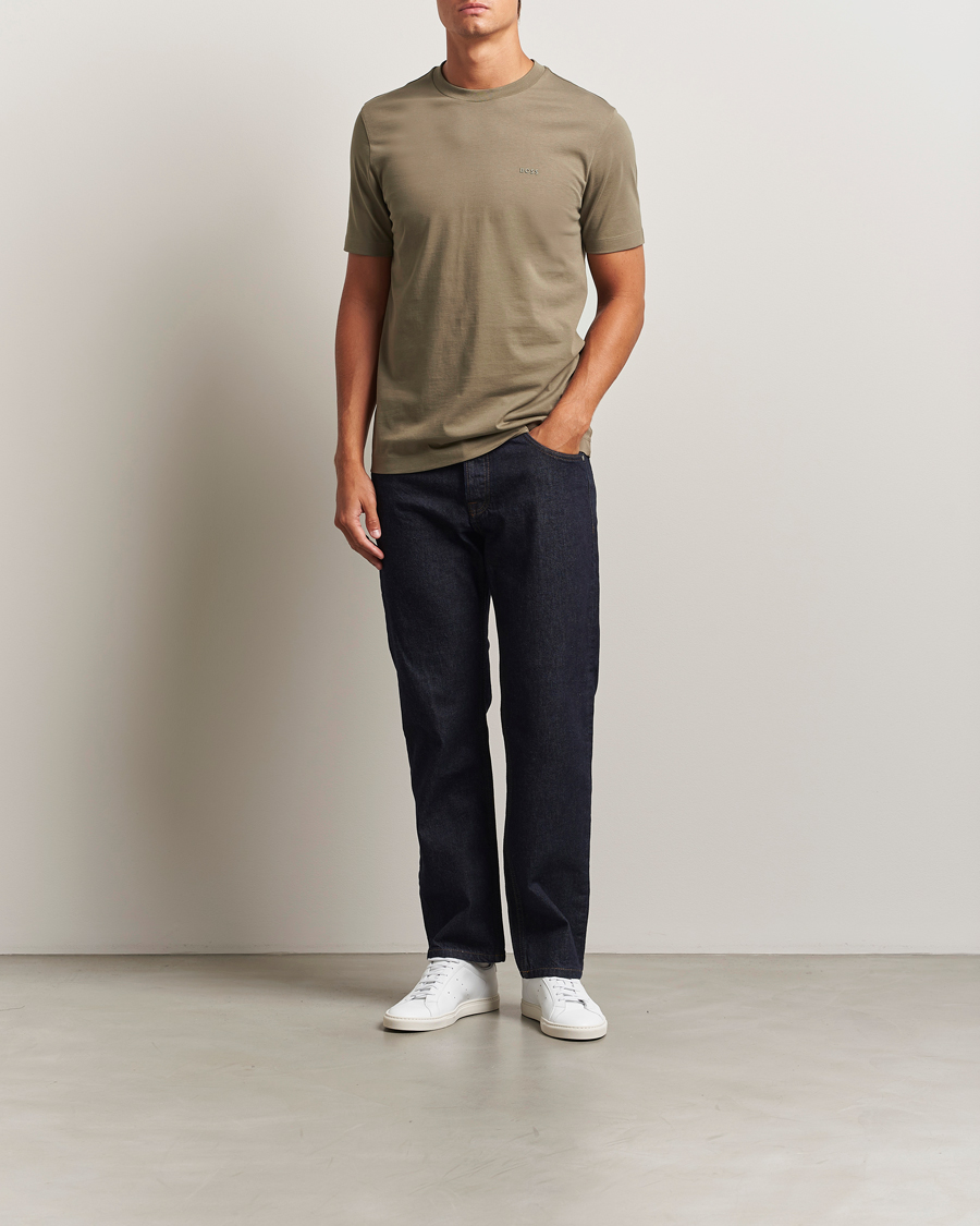 Heren | T-shirts | BOSS BLACK | Thompson Crew Neck T-Shirt Open Green