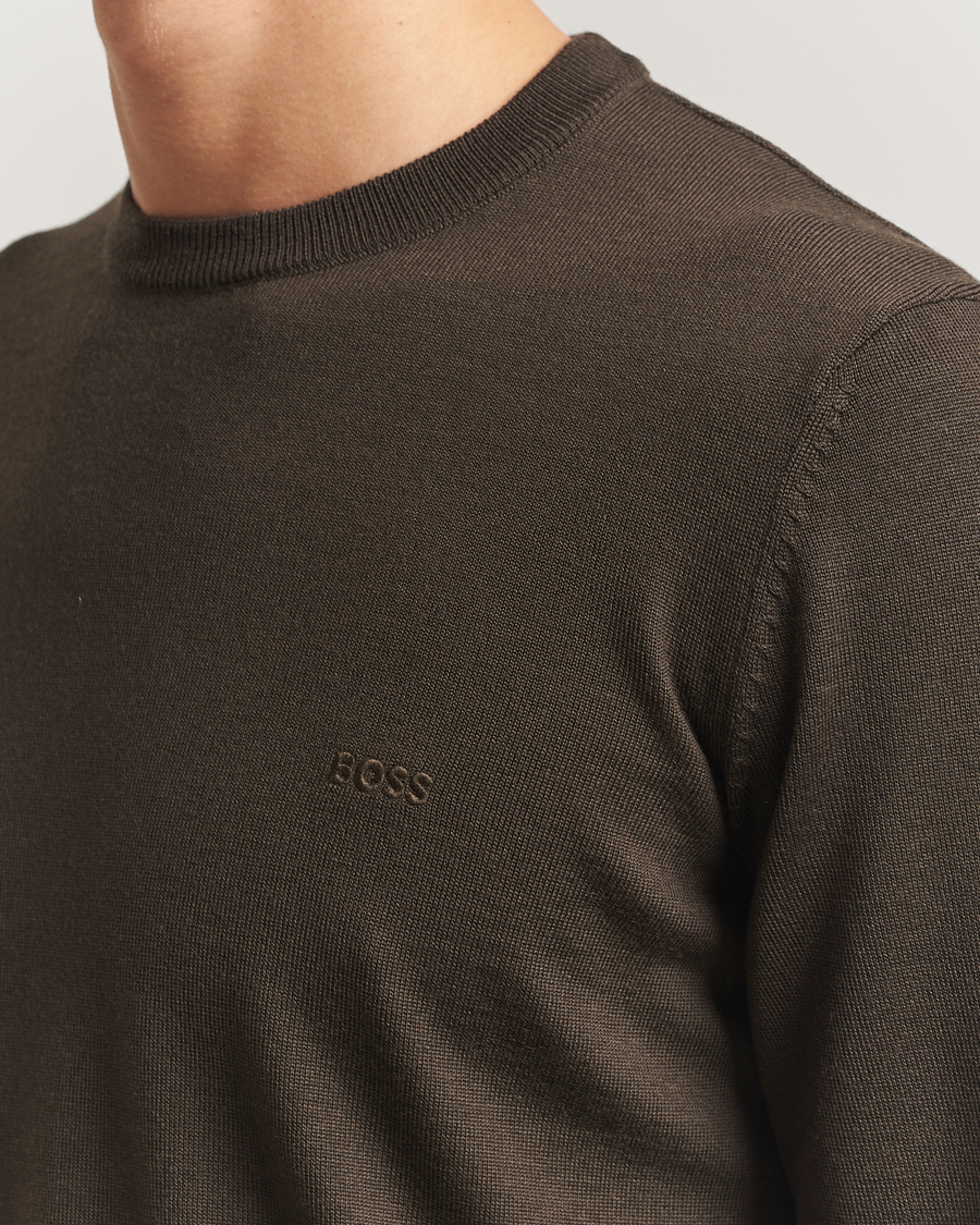 Heren | Truien | BOSS BLACK | Botto Merino Knitted Pullover Open Green