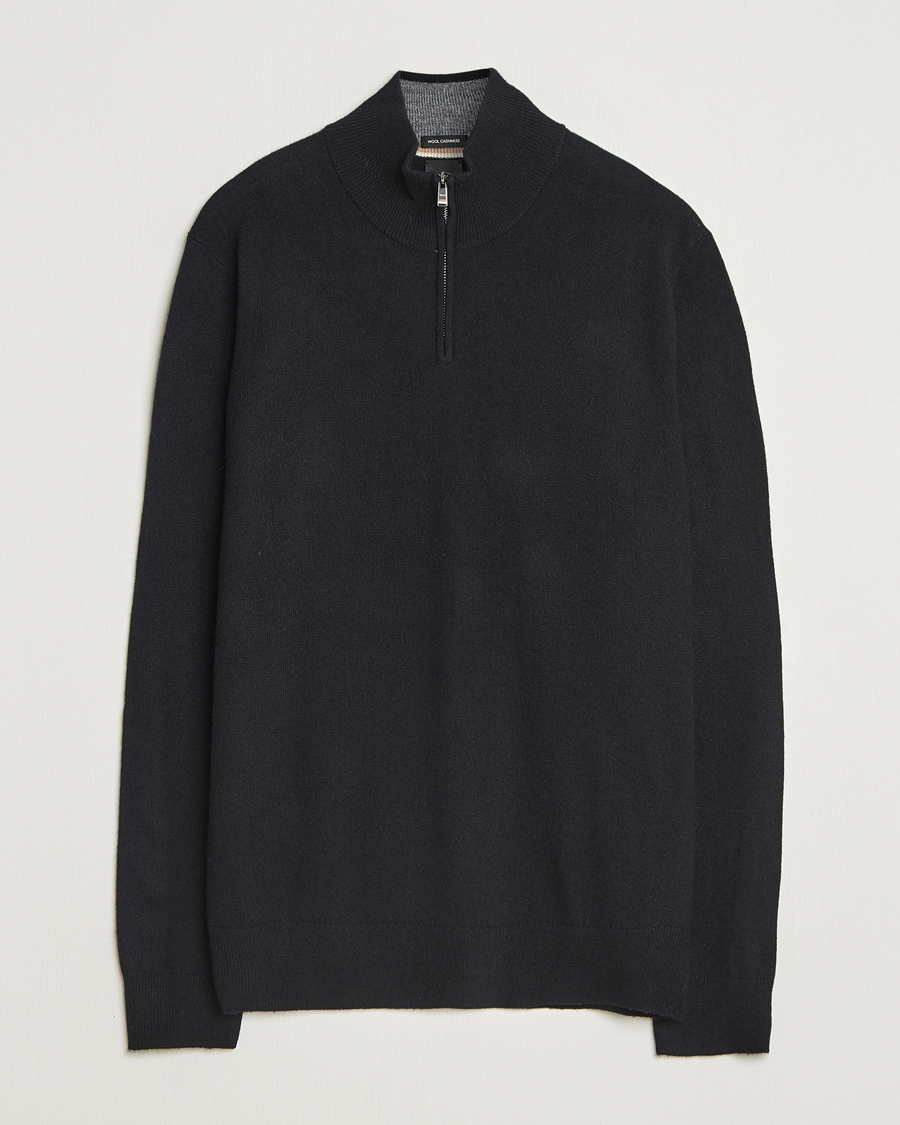 Heren | Truien | BOSS BLACK | Hemarlo Wool/Cashmere Half Zip Black