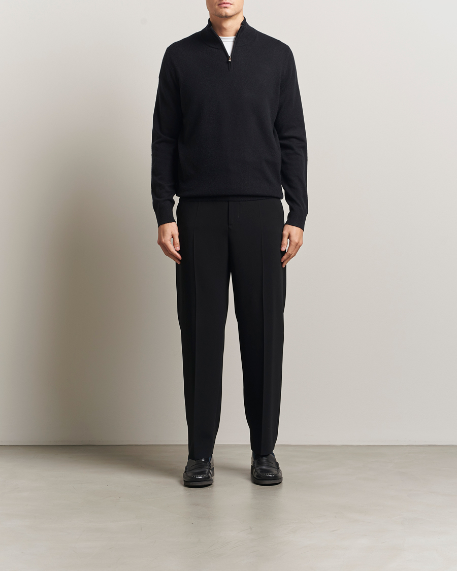 Heren | Truien | BOSS BLACK | Hemarlo Wool/Cashmere Half Zip Black