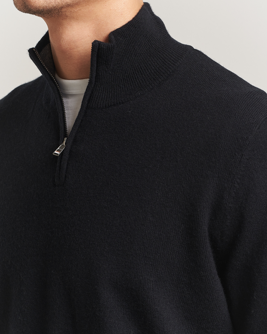 Heren | Truien | BOSS BLACK | Hemarlo Wool/Cashmere Half Zip Black