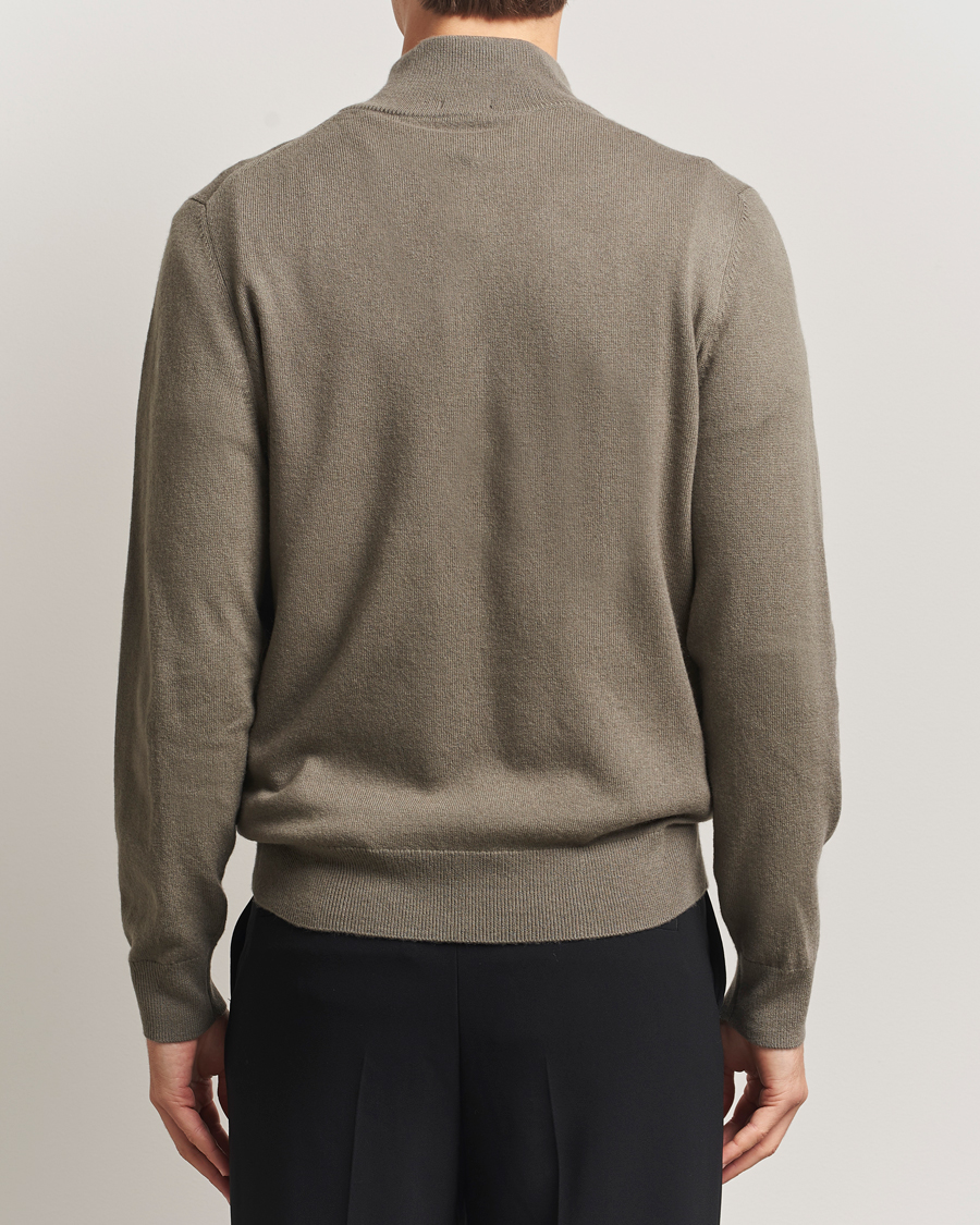 Heren | Truien | BOSS BLACK | Hemarlo Wool/Cashmere Half Zip Open Brown