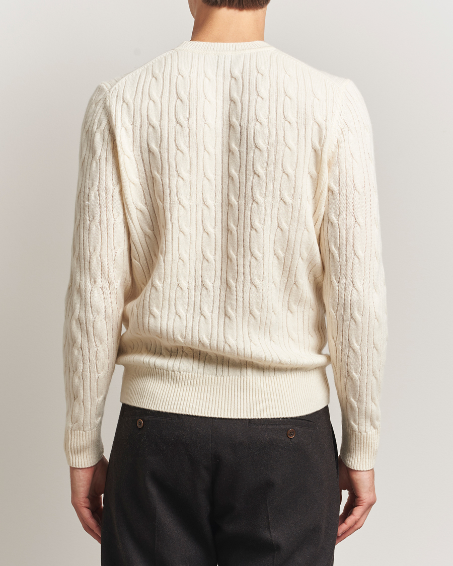 Heren | Truien | BOSS BLACK | Hetico Wool/Cashmere Cable Sweater Open White