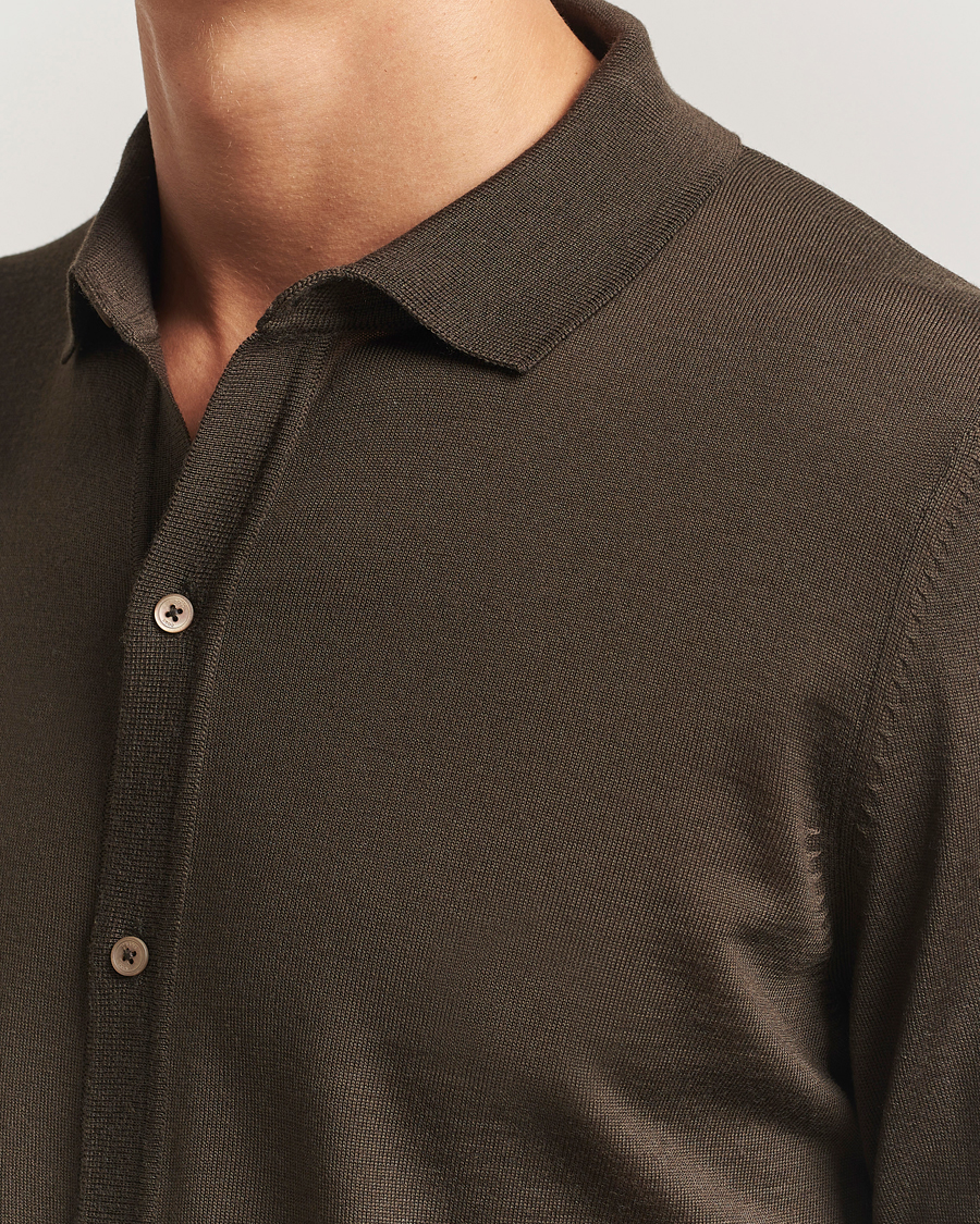 Heren | Truien | BOSS BLACK | Helbert Wool Cardigan Open Green