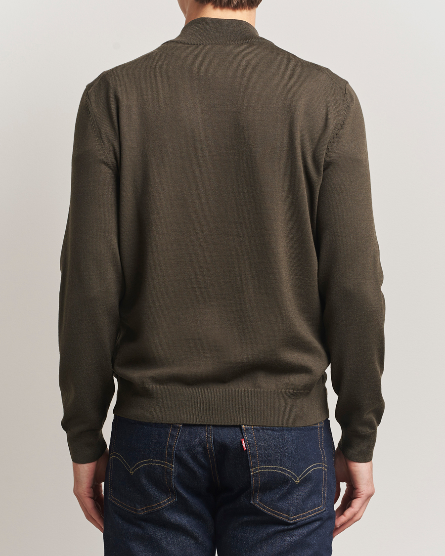 Heren | Truien | BOSS BLACK | Ebenji Merino Knitted Half Zip Open Green
