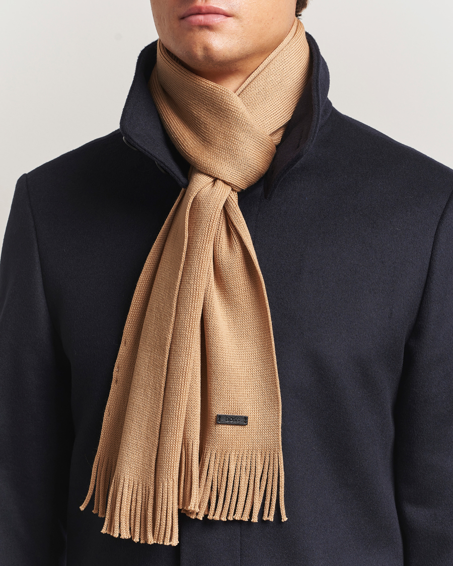 Heren | Sjaals | BOSS BLACK | Albas Wool Scarf Medium Beige