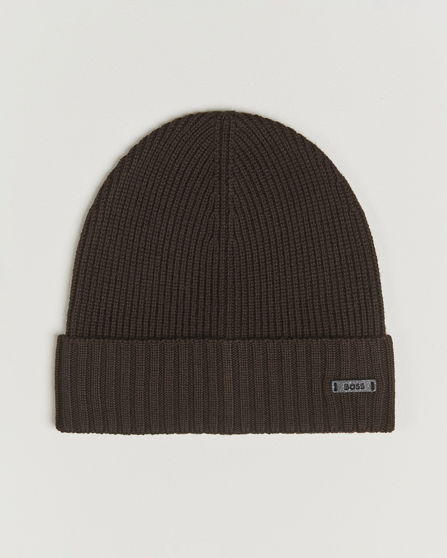 Heren | Mutsen | BOSS BLACK | Fati Wool Beanie Dark Brown