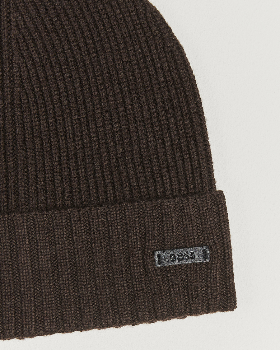 Heren | Mutsen | BOSS BLACK | Fati Wool Beanie Dark Brown