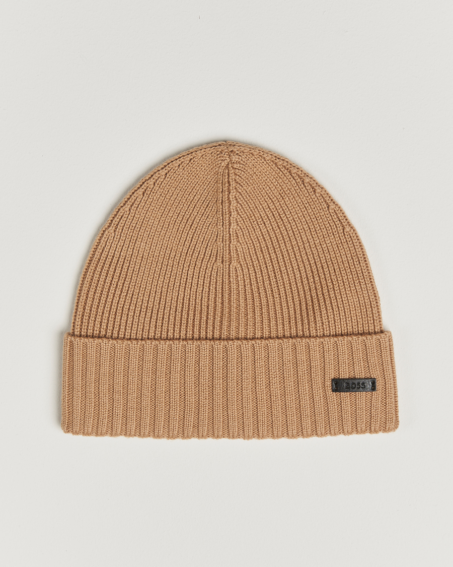 Heren | Mutsen | BOSS BLACK | Fati Wool Beanie Medium Beige