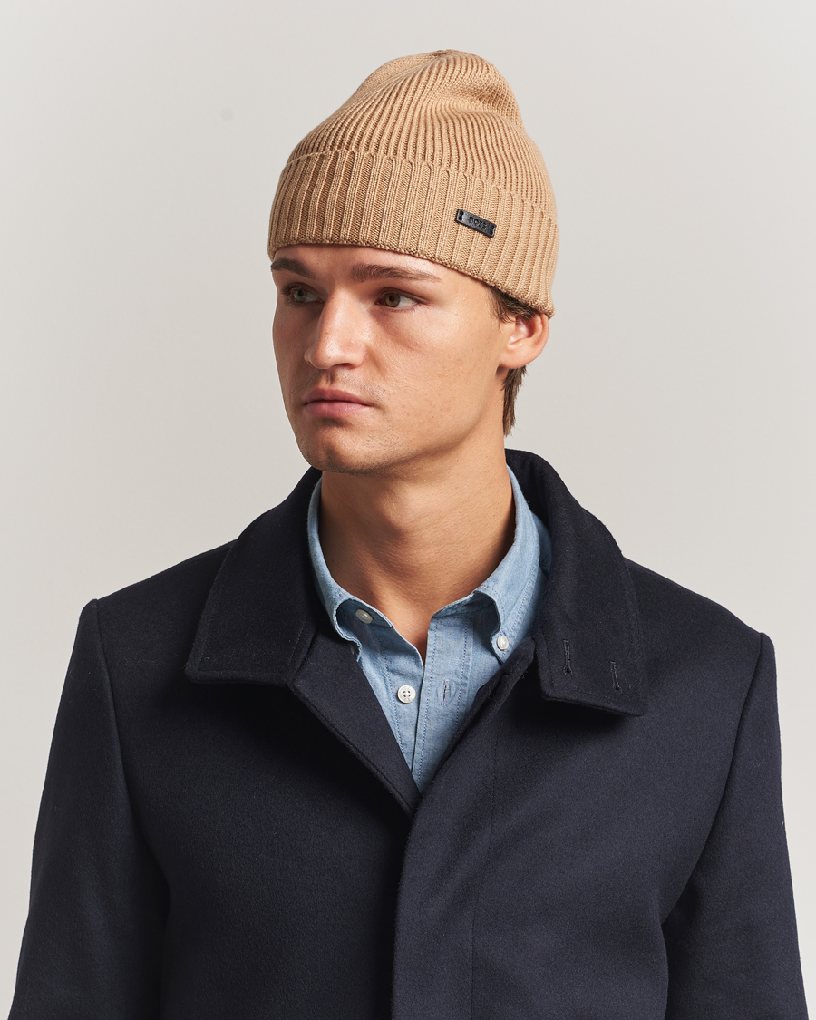 Heren | Mutsen | BOSS BLACK | Fati Wool Beanie Medium Beige