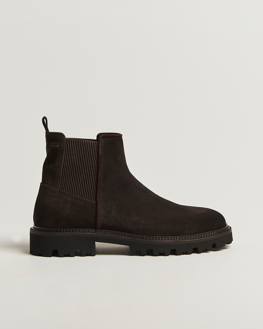 Heren | Laarzen | BOSS BLACK | Julyo Suede Chelsea Boot Dark Brown