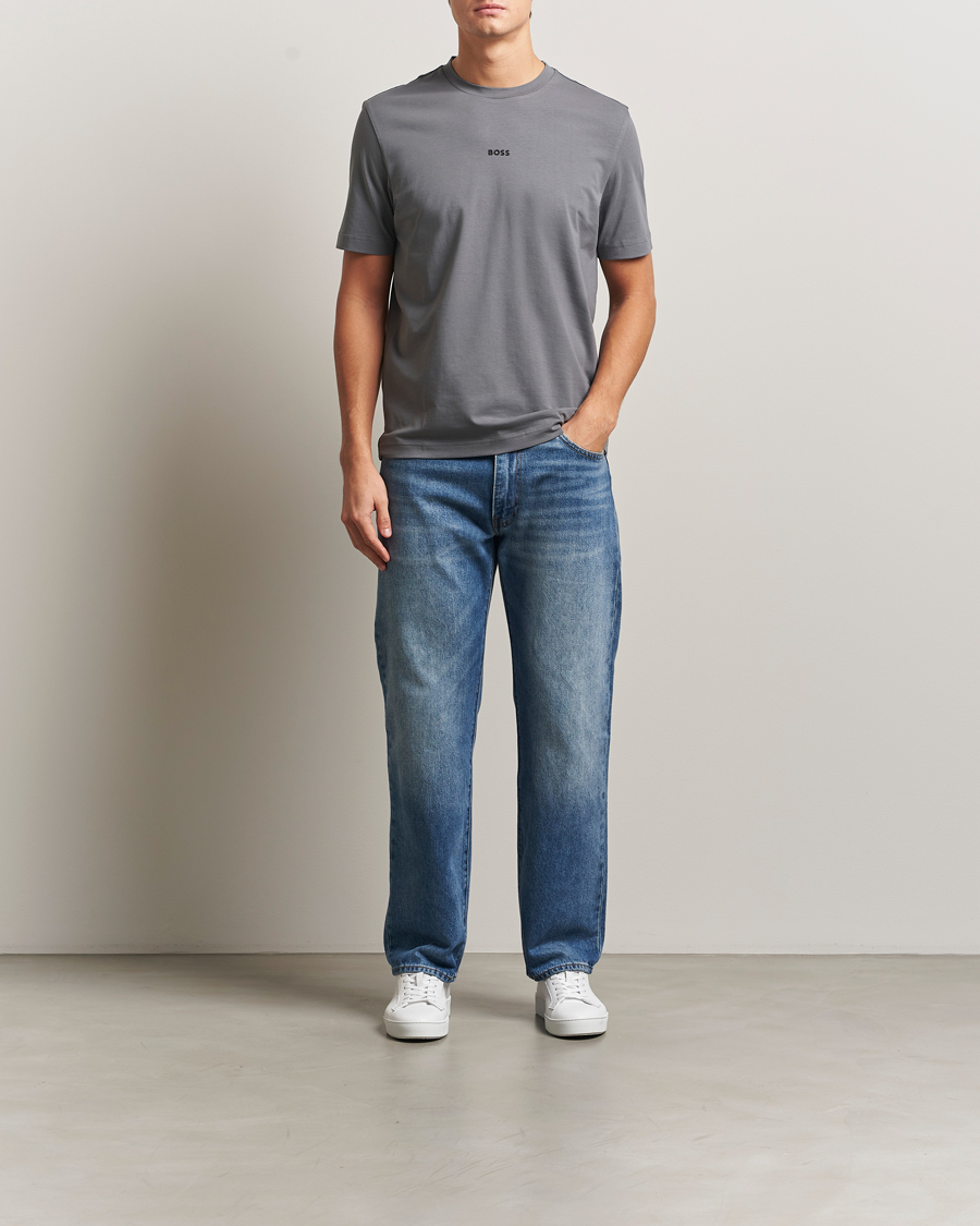 Heren | T-shirts | BOSS ORANGE | Tchup Logo Crew Neck T-Shirt Open Grey