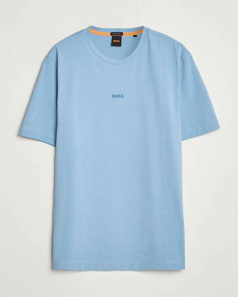 Heren | T-shirts | BOSS ORANGE | Tchup Logo Crew Neck T-Shirt Light Blue