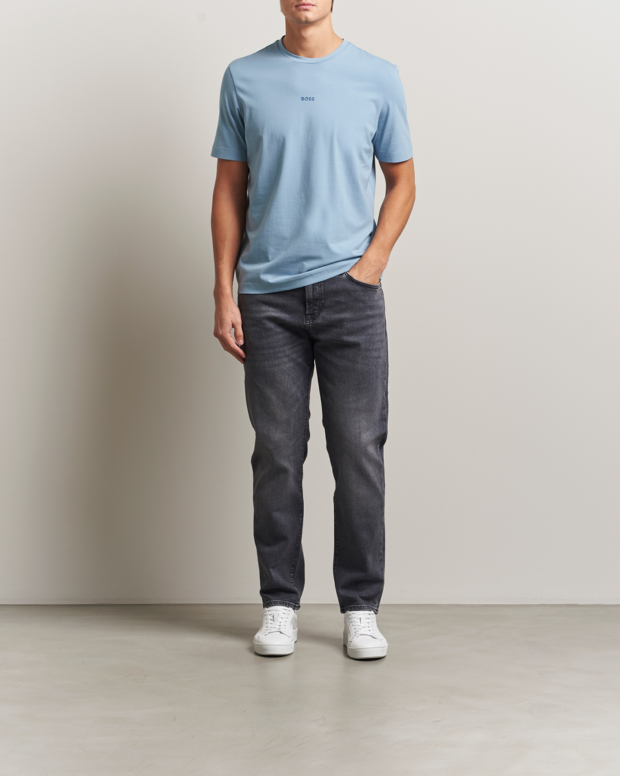 Heren | T-shirts | BOSS ORANGE | Tchup Logo Crew Neck T-Shirt Light Blue