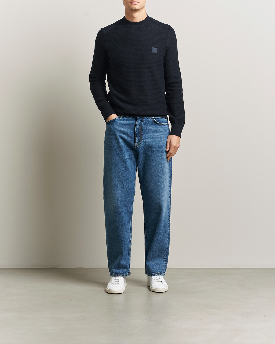 Heren | Truien | BOSS ORANGE | Anion Knitted Sweater Dark Blue