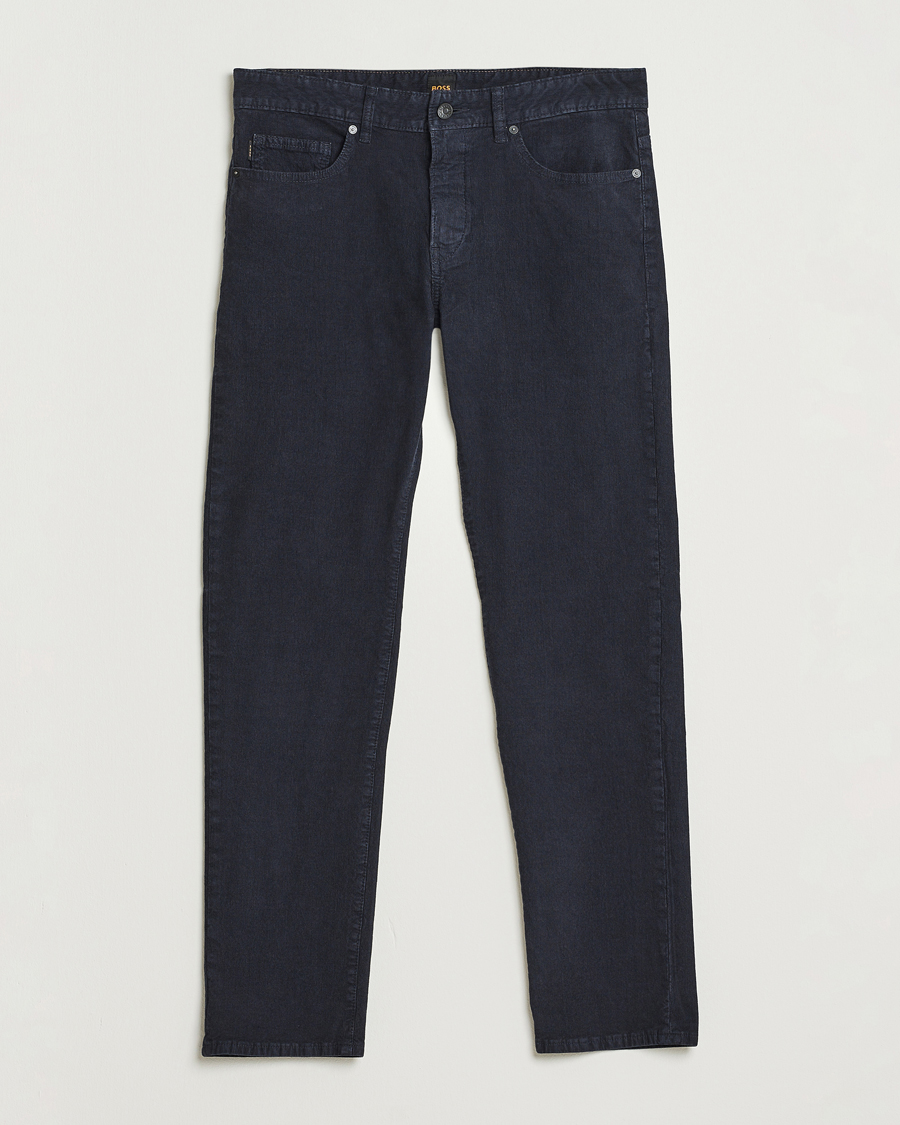 Heren | Broeken | BOSS ORANGE | Delaware Corduroy Cotton 5-Pocket Pants Dark Blue