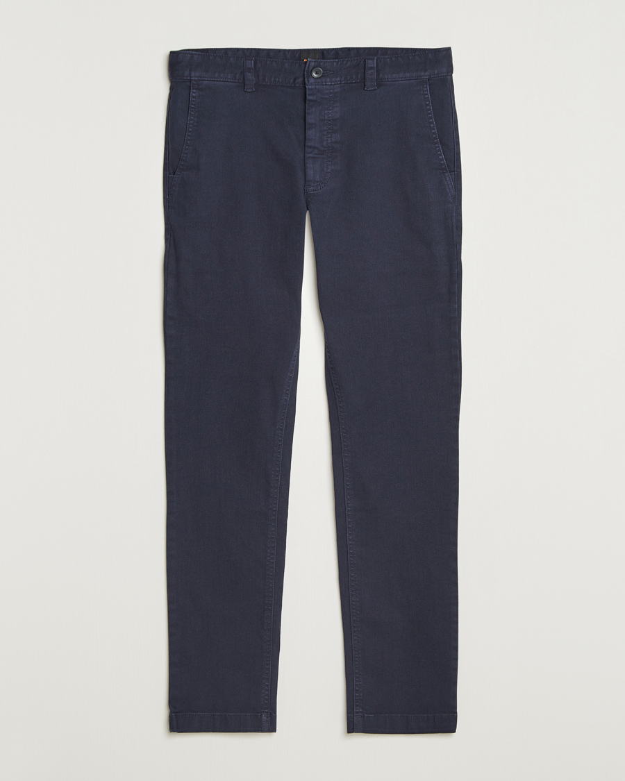 Heren | Broeken | BOSS ORANGE | Cotton Chino Dark Blue