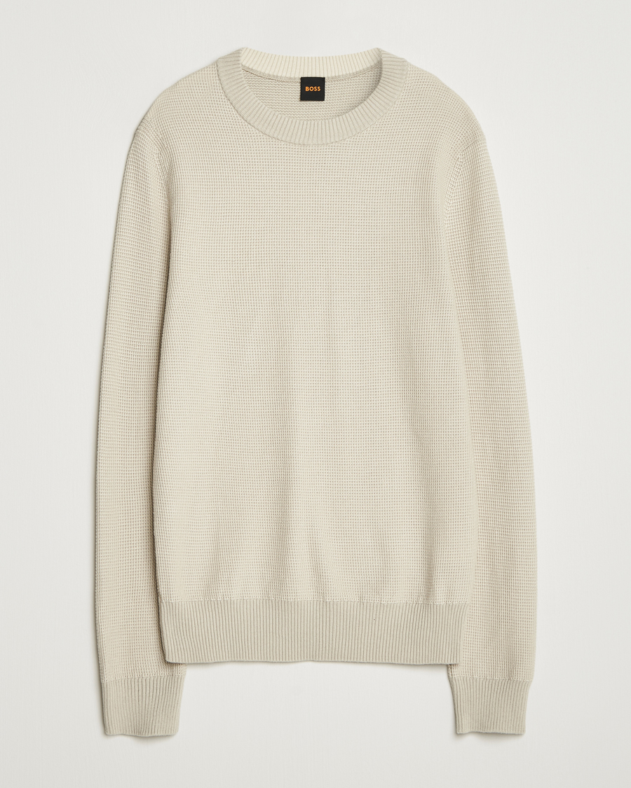 Heren | Truien | BOSS ORANGE | Klapok Knitted Crew Neck Sweater Light Beige
