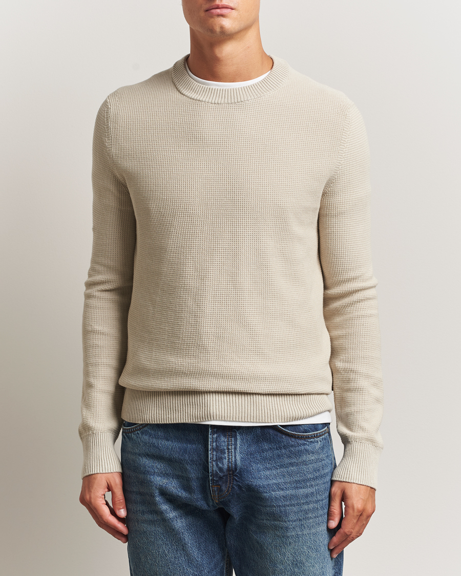 Heren | Truien | BOSS ORANGE | Klapok Knitted Crew Neck Sweater Light Beige