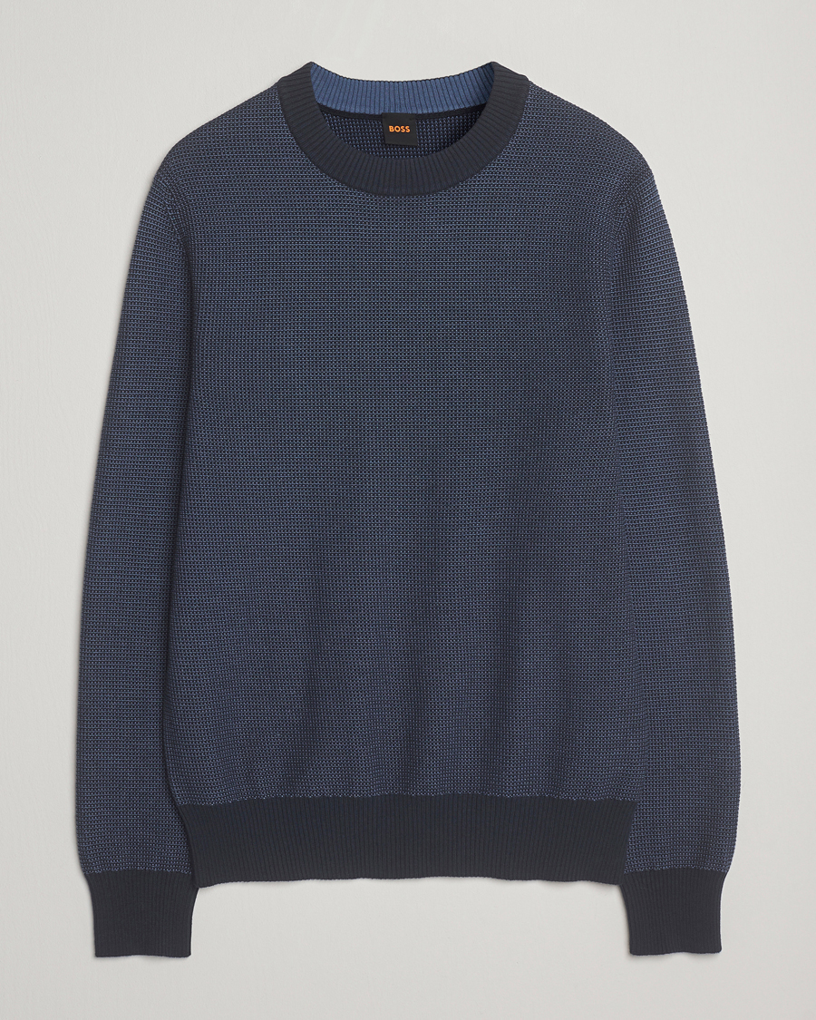 Heren | Truien | BOSS ORANGE | Klapok Knitted Crew Neck Sweater Dark Blue