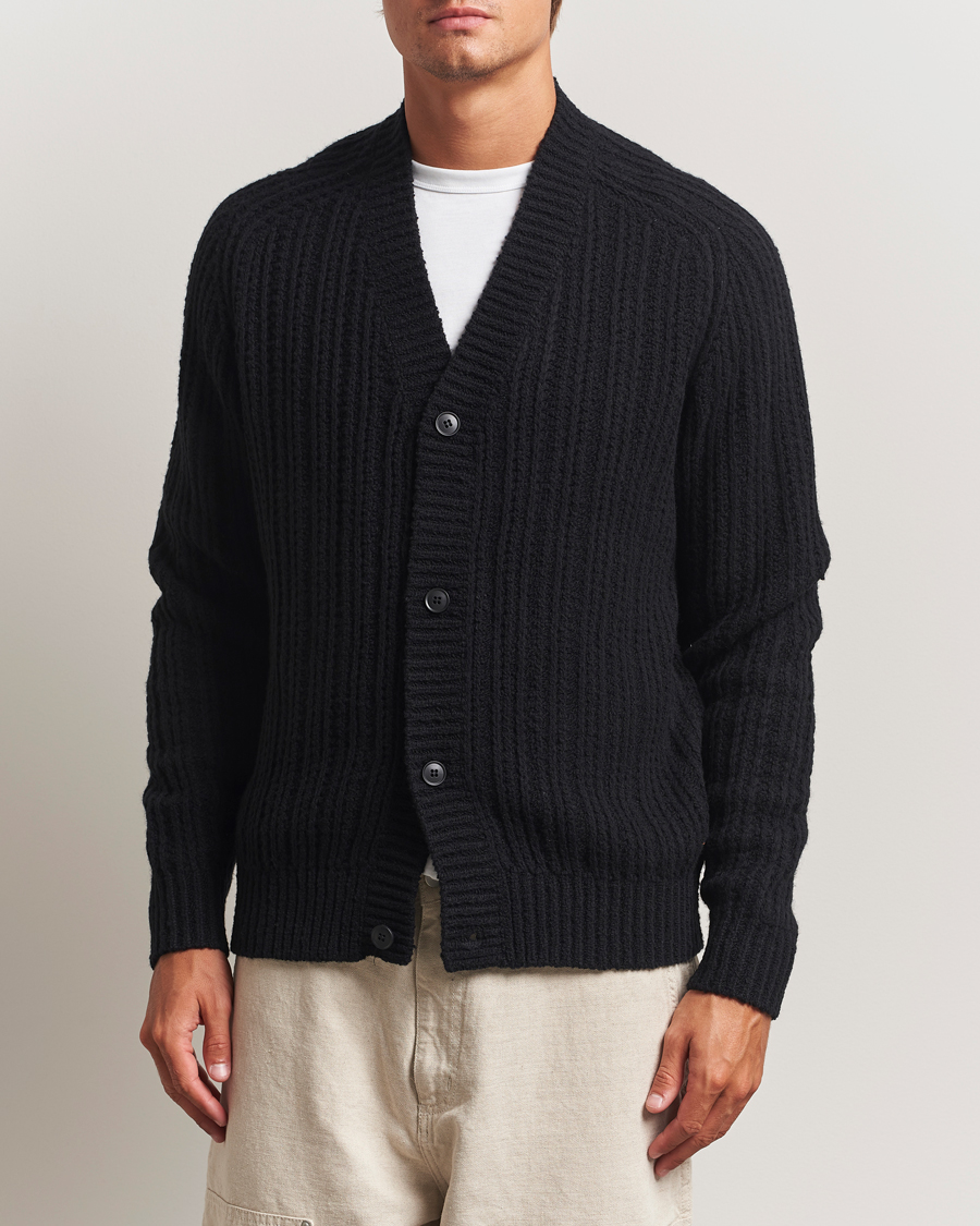Heren | Truien | BOSS ORANGE | Kortho Wool Knitted Cardigan Black