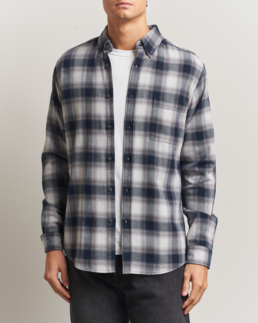 Heren | Overhemden | BOSS ORANGE | Rickert Brushed Cotton Checked Shirt Open Grey