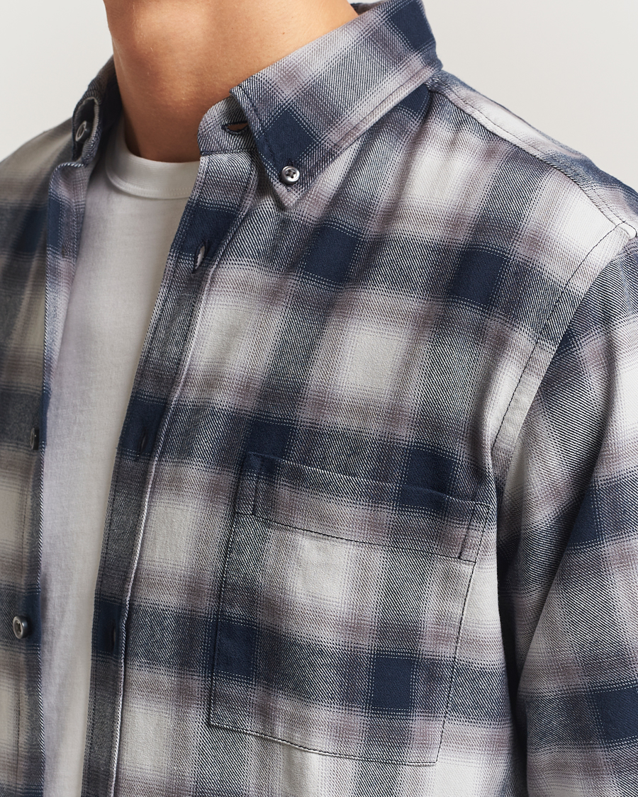 Heren | Overhemden | BOSS ORANGE | Rickert Brushed Cotton Checked Shirt Open Grey