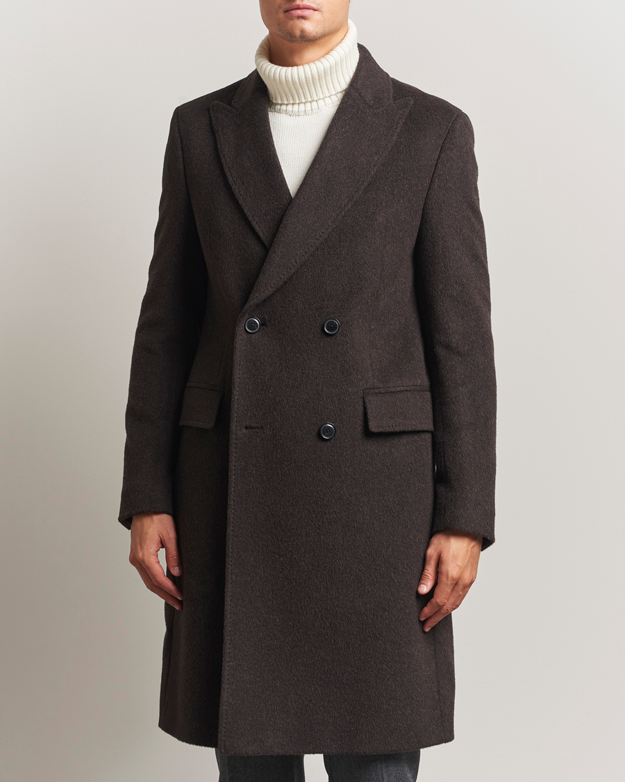 Heren | Jassen | BOSS BLACK | Hyde Wool/Alpaca Double Breasted Coat Dark Brown