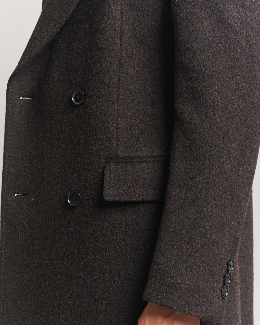 Heren | Jassen | BOSS BLACK | Hyde Wool/Alpaca Double Breasted Coat Dark Brown