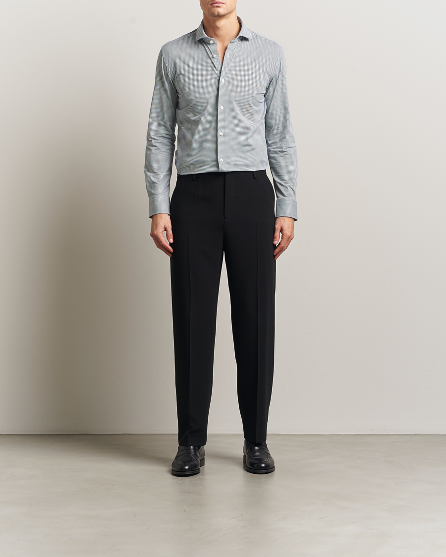 Heren | Overhemden | BOSS BLACK | Hank 4-Way Printed Stretch Shirt Dark Blue