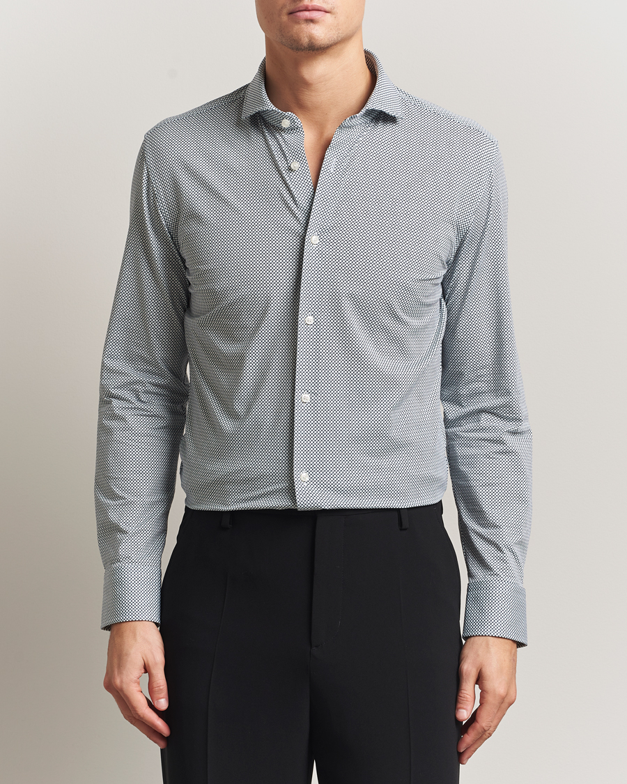 Heren | Overhemden | BOSS BLACK | Hank 4-Way Printed Stretch Shirt Dark Blue